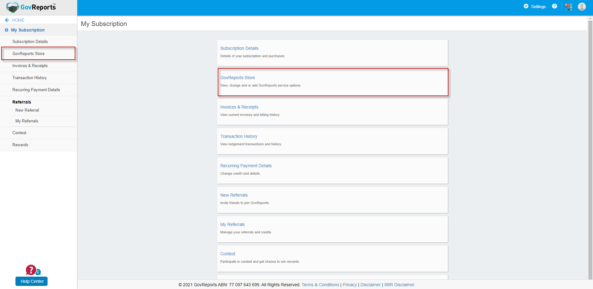 GovReports Help